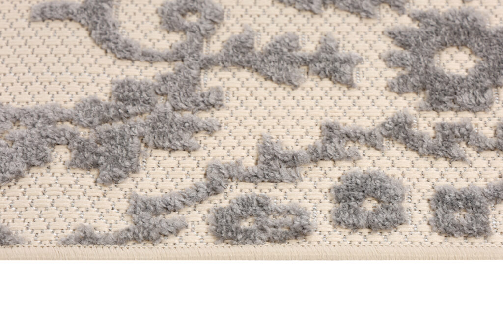 Tapis Extérieur Patio Crème Gris Ornements