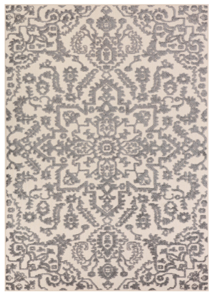 Tapis Extérieur Patio Crème Gris Ornements