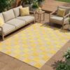 Tapis Extérieur Checker Crème Jaune