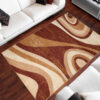 DREAM Tapis Moderne Abstrait Vagues Marron Beige Fin