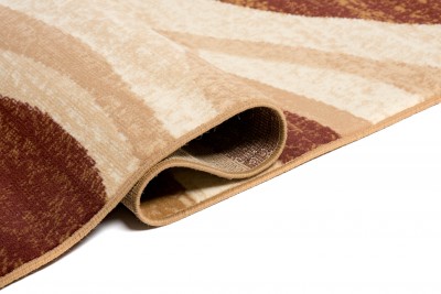 DREAM Tapis Moderne Abstrait Ondes Beige Ecru Marron Fin