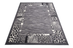 DREAM Tapis Moderne Peau Animal Sauvage Zèbre Panthère Gris Fin