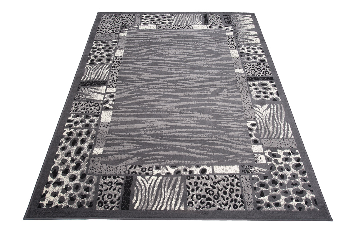 DREAM Tapis Moderne Peau Animal Sauvage Zèbre Panthère Gris Fin