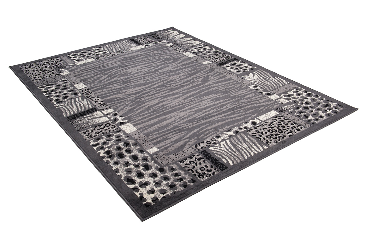 DREAM Tapis Moderne Peau Animal Sauvage Zèbre Panthère Gris Fin