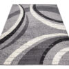 DREAM Tapis Moderne Abstrait Ondes Gris Noir Crème Fin