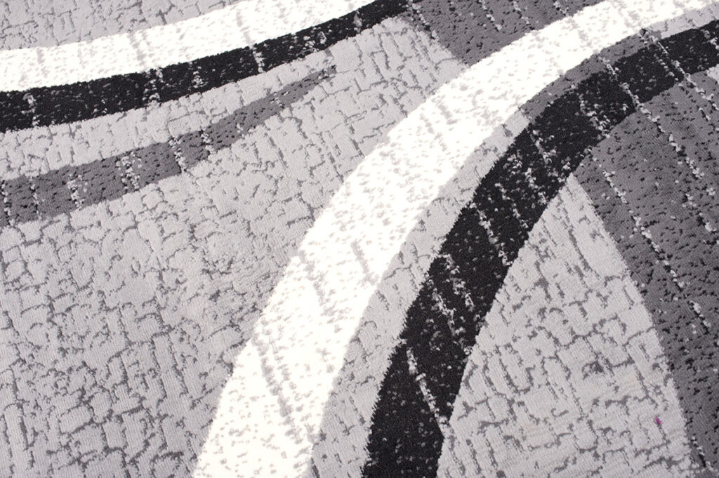 DREAM Tapis Moderne Abstrait Ondes Gris Noir Crème Fin