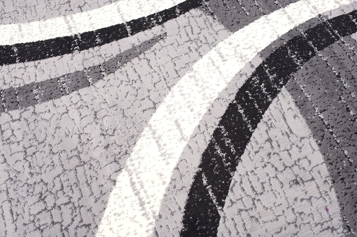 DREAM Tapis Moderne Abstrait Ondes Gris Noir Crème Fin