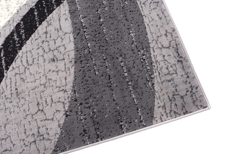 DREAM Tapis Moderne Abstrait Ondes Gris Noir Crème Fin