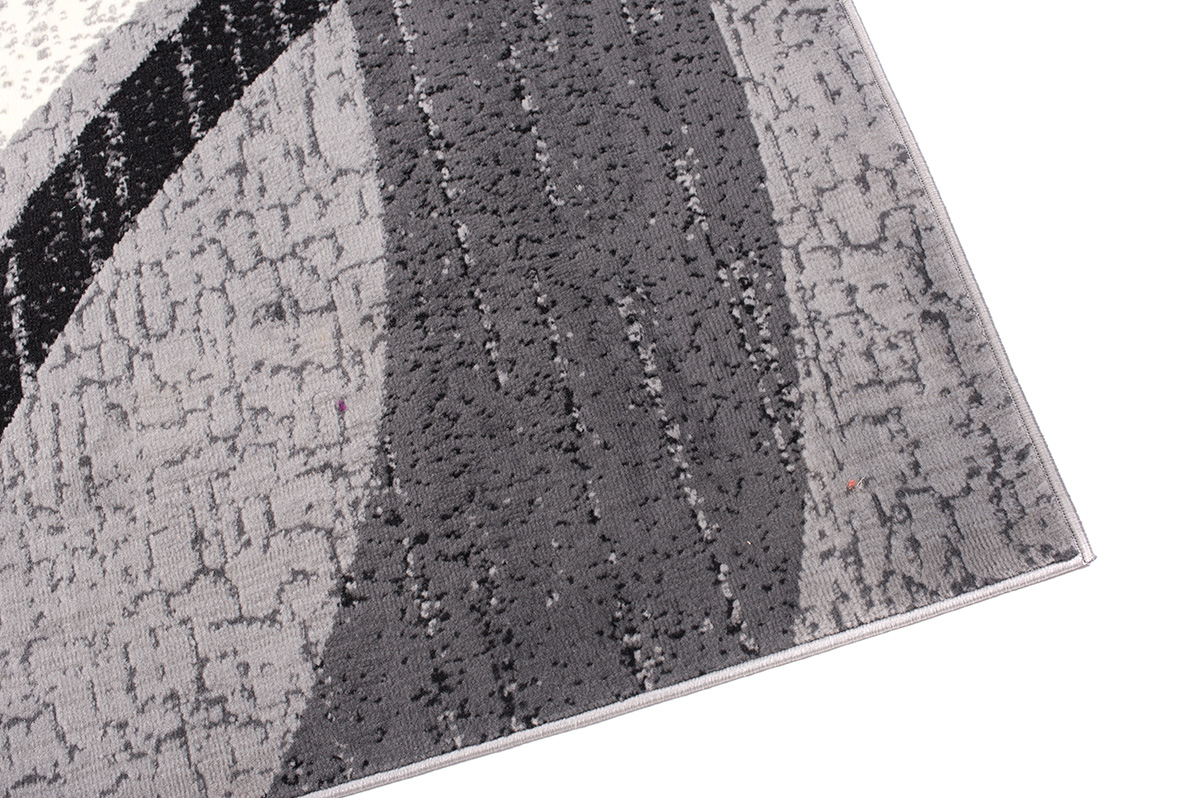 DREAM Tapis Moderne Abstrait Ondes Gris Noir Crème Fin