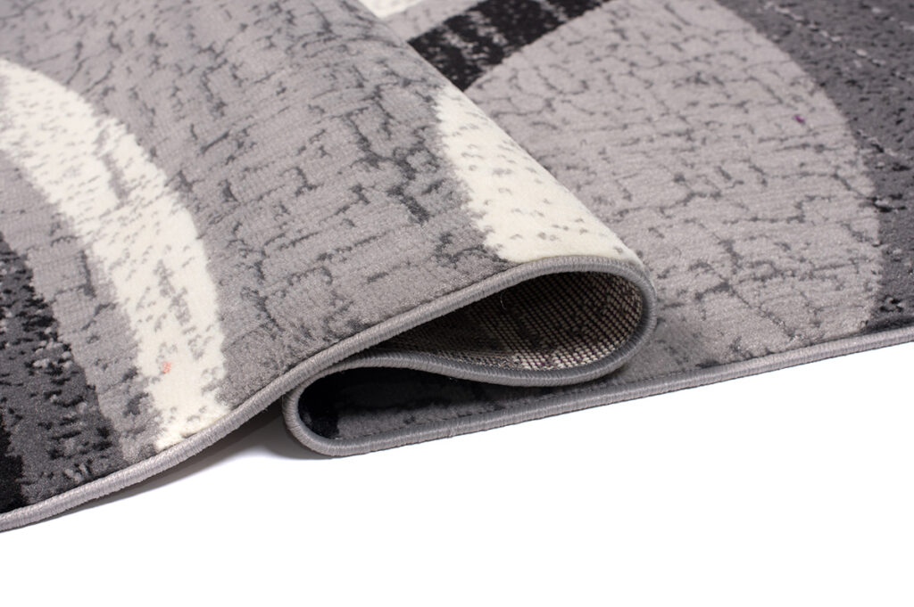 DREAM Tapis Moderne Abstrait Ondes Gris Noir Crème Fin