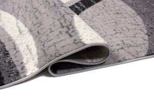 DREAM Tapis Moderne Abstrait Ondes Gris Noir Crème Fin