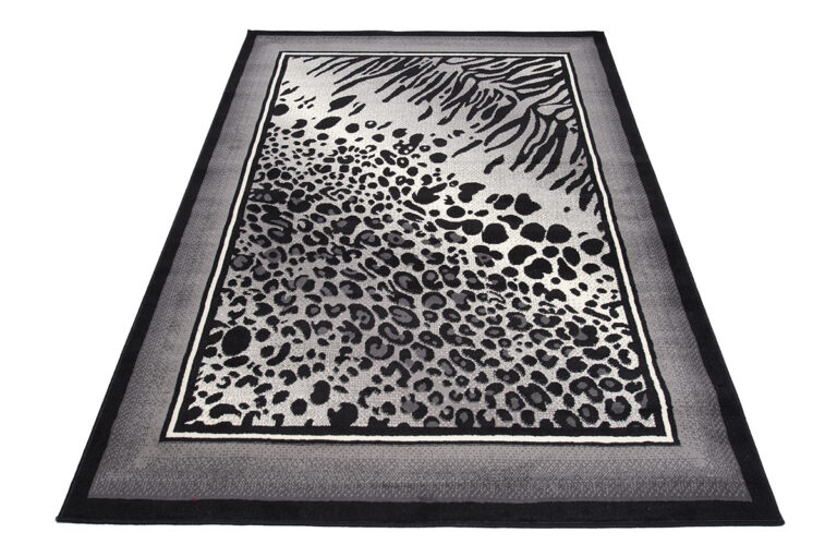 DREAM Tapis Moderne Animal  Zèbre Panthère Gris Noir Crème Fin