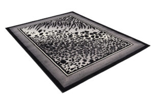 DREAM Tapis Moderne Animal  Zèbre Panthère Gris Noir Crème Fin
