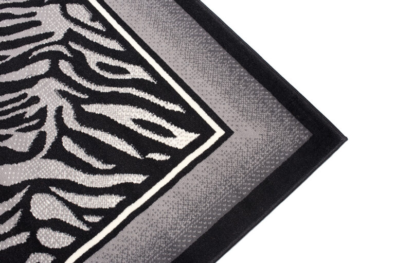 DREAM Tapis Moderne Animal  Zèbre Panthère Gris Noir Crème Fin