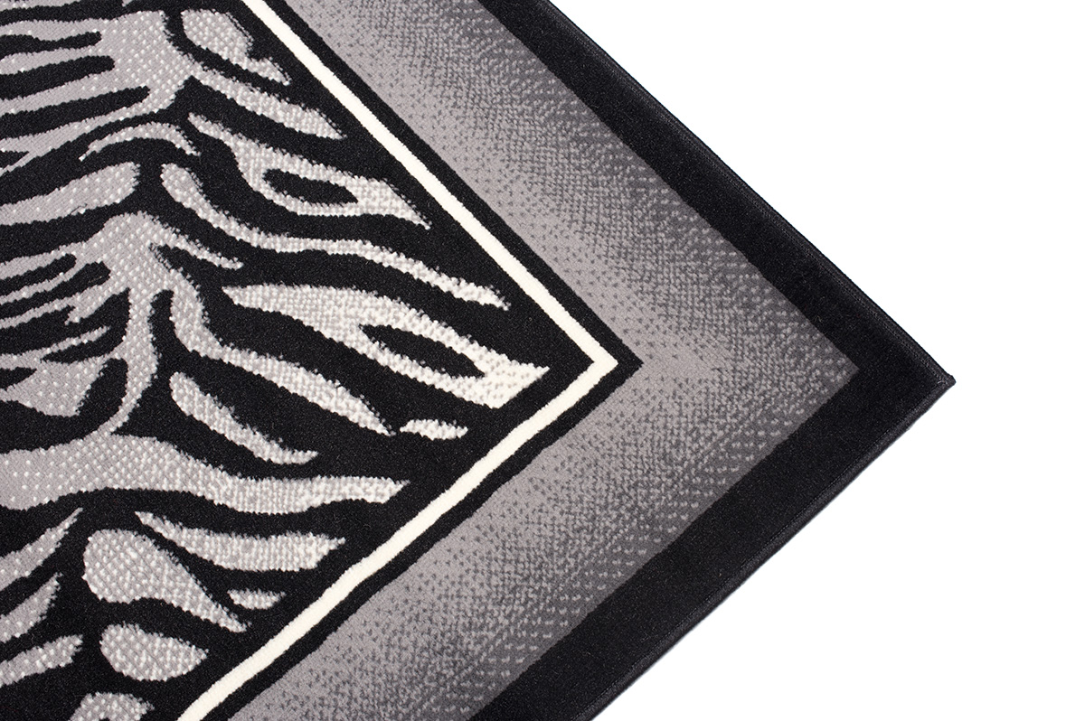 DREAM Tapis Moderne Animal  Zèbre Panthère Gris Noir Crème Fin
