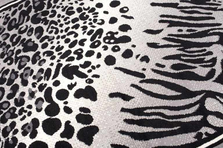 DREAM Tapis Moderne Animal  Zèbre Panthère Gris Noir Crème Fin