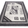 DREAM Tapis Moderne Géométrique Bordure Gris Crème Fin