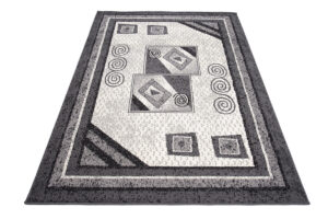 DREAM Tapis Moderne Géométrique Bordure Gris Crème Fin