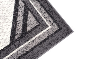DREAM Tapis Moderne Géométrique Bordure Gris Crème Fin