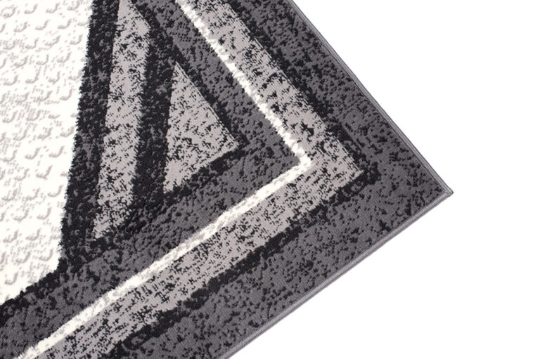 DREAM Tapis Moderne Géométrique Bordure Gris Crème Fin