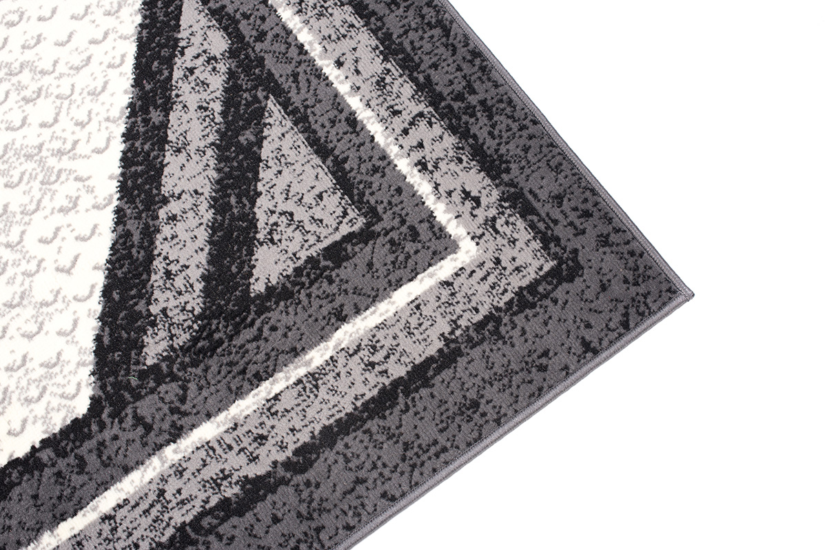 DREAM Tapis Moderne Géométrique Bordure Gris Crème Fin
