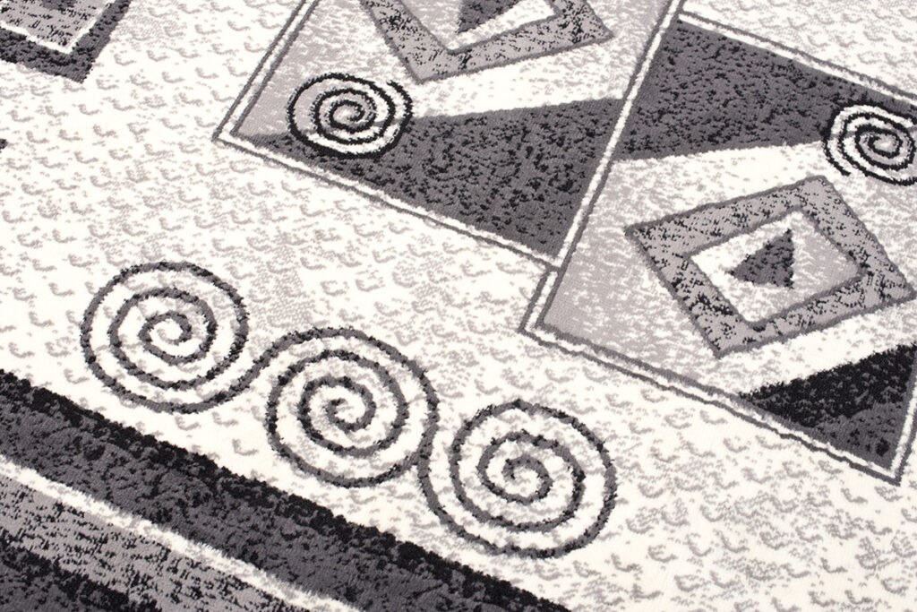 DREAM Tapis Moderne Géométrique Bordure Gris Crème Fin