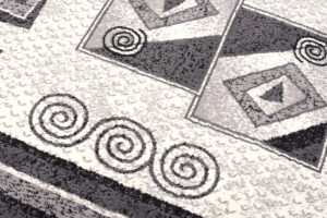 DREAM Tapis Moderne Géométrique Bordure Gris Crème Fin