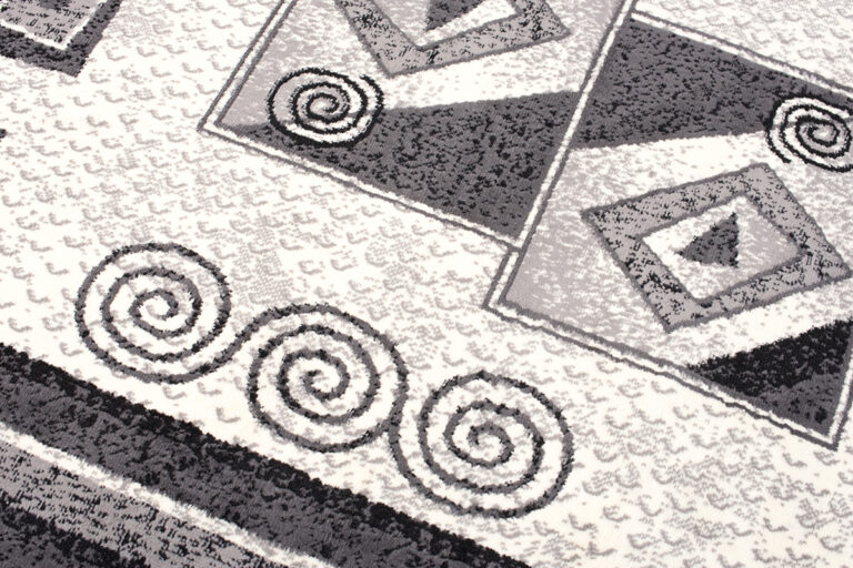 DREAM Tapis Moderne Géométrique Bordure Gris Crème Fin