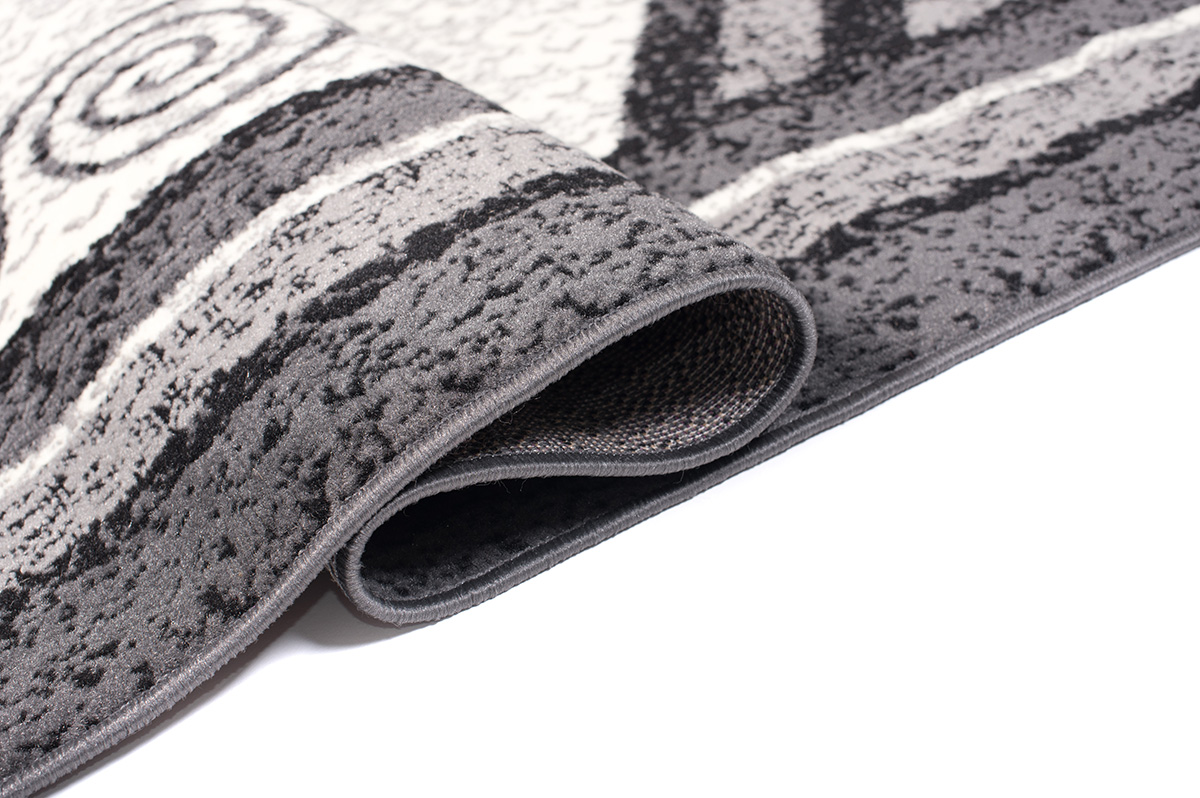DREAM Tapis Moderne Géométrique Bordure Gris Crème Fin