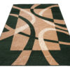 DREAM Tapis Moderne Abstrait Bandes Ondes Vert Beige Fin