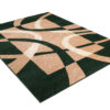 DREAM Tapis Moderne Abstrait Bandes Ondes Vert Beige Fin