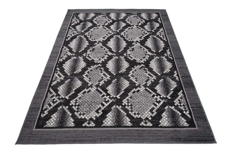 DREAM Tapis Moderne Animal Sauvage Serpent Gris Noir Fin