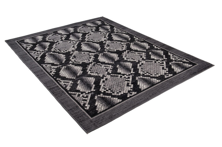 DREAM Tapis Moderne Animal Sauvage Serpent Gris Noir Fin