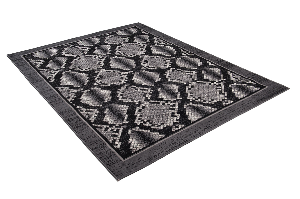DREAM Tapis Moderne Animal Sauvage Serpent Gris Noir Fin