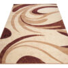 DREAM  Tapis Moderne Abstrait Ondes Ecru Beige Marron Fin