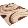 DREAM  Tapis Moderne Abstrait Ondes Ecru Beige Marron Fin