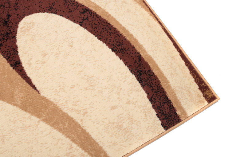 DREAM  Tapis Moderne Abstrait Ondes Ecru Beige Marron Fin