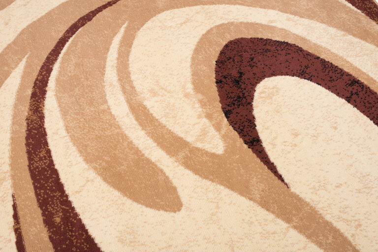 DREAM  Tapis Moderne Abstrait Ondes Ecru Beige Marron Fin