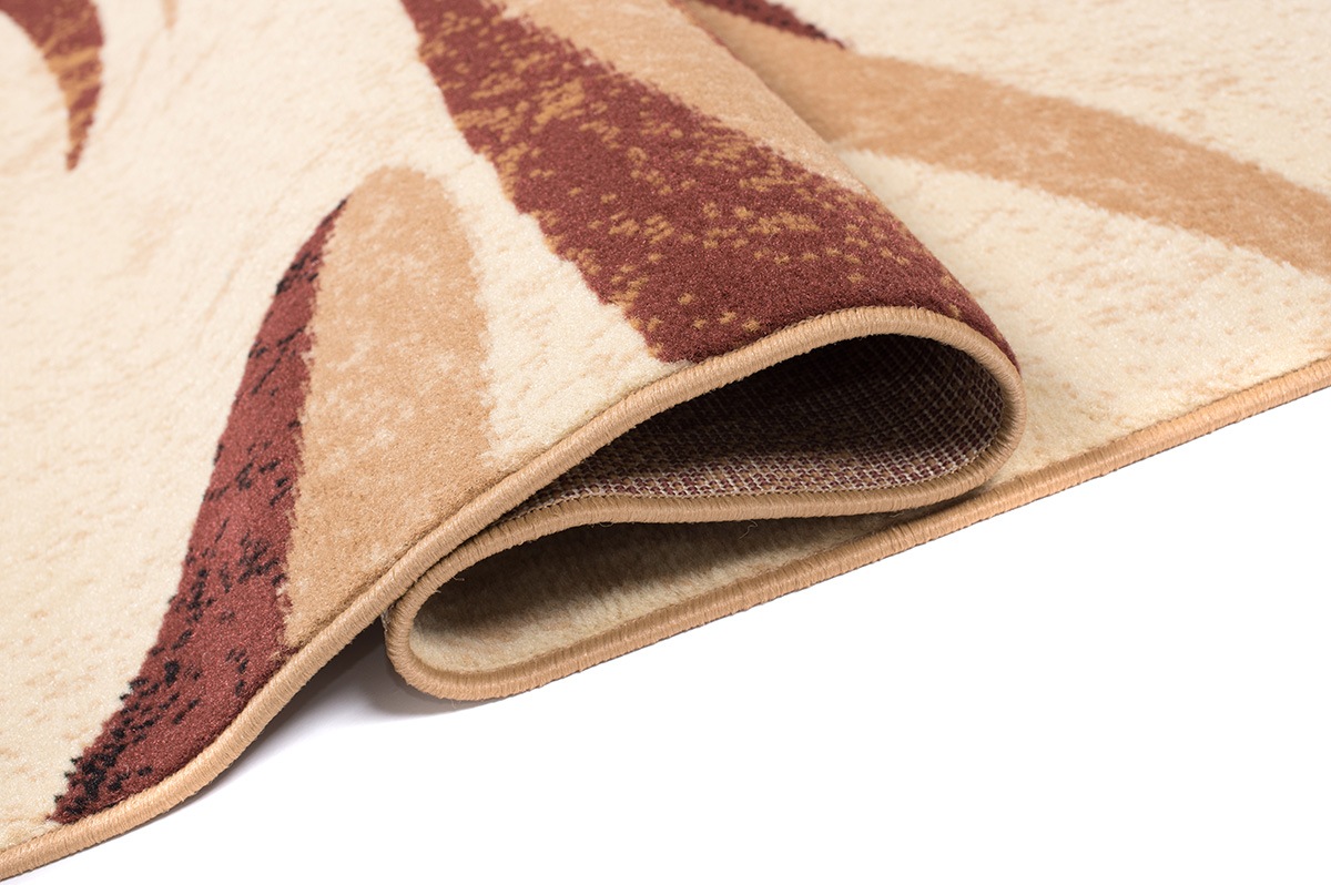 DREAM  Tapis Moderne Abstrait Ondes Ecru Beige Marron Fin