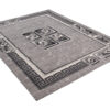 DREAM Tapis Moderne Bordure Fenêtre Fleur Gris Clair Fin