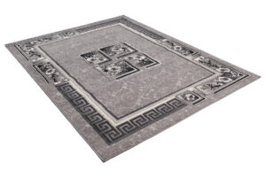 DREAM Tapis Moderne Bordure Fenêtre Fleur Gris Clair Fin