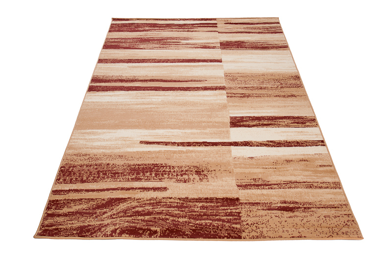 DREAM Tapis Moderne Rayures Marron Beige Fin