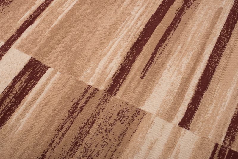 DREAM Tapis Moderne Rayures Marron Beige Fin