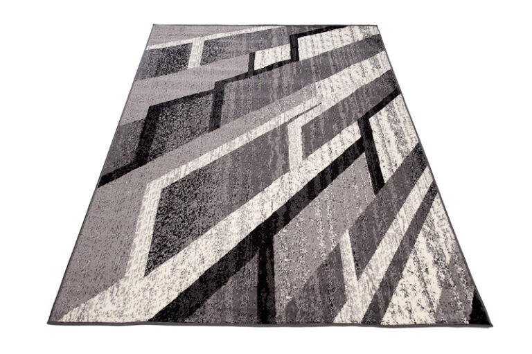 DREAM Tapis Moderne Rectangles Pierres Gris Foncé Crème Fin