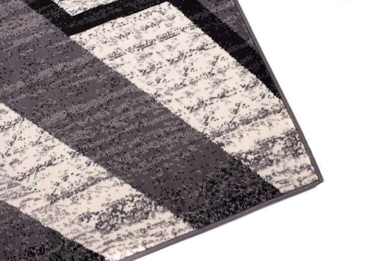 DREAM Tapis Moderne Rectangles Pierres Gris Foncé Crème Fin