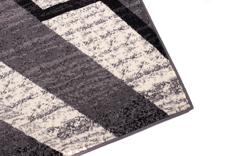 DREAM Tapis Moderne Rectangles Pierres Gris Foncé Crème Fin