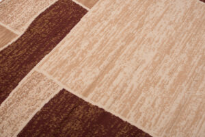 DREAM Tapis Moderne Carreaux Rectangles Beige Ecru Marron Fin