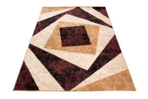 Tapis Dream Géométrique Marron Crème Carrés