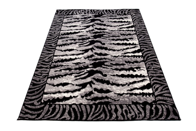 DREAM Tapis Moderne Animal Sauvage Tigre Gris Noir Fin