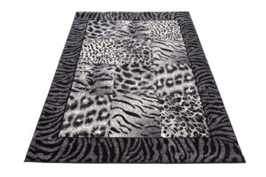DREAM Tapis Moderne Animal Sauvage Panthère Gris Noir Crème Fin